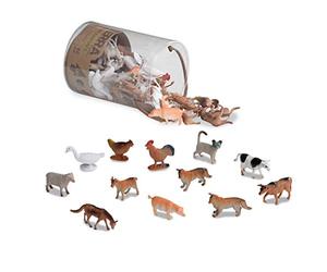 Terra 60 piezas de figuras de animales colección granja juego de juguetes - vacas, cerdos, pollos, gansos, cabras, gatos y más de 3 años de edad