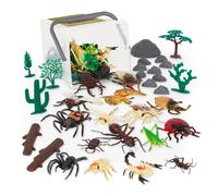 Terra by Battat - Bugs & Reptiles Figurines & Accessories - 60Pc Toy Animal Bucket for Kids - Insect Toys - Lizards Grasshoppers Beetles and More -