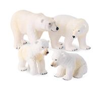 Terra by Battat - Familia de Osos Polares - Figuras del Ártico | Set de 4 con 2 osos polares adultos y 2 oseznos; figuras detalladas para juegos de imaginación; 3 años y +