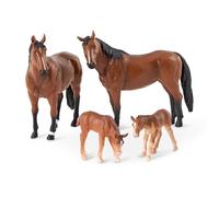 Terra by Battat, Terra Juguete - Estatuilla Familia Cuarto Caballo - Animales de Granero - Quarter Horse Family, Color marrón/a, 4 Piece Set (Branford AN2776Z)