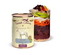 Terra Canis Caballo, Amaranto y melocotón - Comida húmeda clásica, 400 g I alimento Premium para Perros 100% Human-Grade de Todos los Ingredientes | sin Gluten