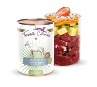 Terra Canis Caballo, Pepino y Fresa - alimento húmedo Sensitive, 400 g I alimento Premium para Perros con digestión Delicada I Libre de alérgenos, bajo Contenido de Cereales y fácil de digerir