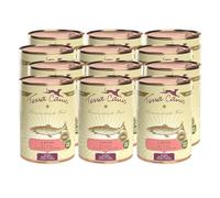 Terra Canis Salmón, mijo, melocotón y Hierbas - Comida húmeda clásica, 12 x 400 g | alimento Premium para Perros 100% Human-Grade de Todos los Ingredientes | sin Gluten