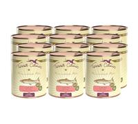 Terra Canis Salmón, mijo, melocotón y Hierbas - Comida húmeda clásica, 12 x 800 g | alimento Premium para Perros 100% Human-Grade de Todos los Ingredientes | sin Gluten