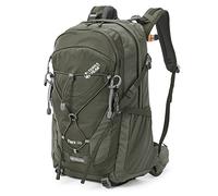 Terra Peak® Mochila de Senderismo 30L hombre y mujer (FLEX 30 MEDIO) Verde Oliva - Mochila de montaña, trekking y viaje para exteriores, ergonómica e impermeable con ventilación trasera (transpirable)