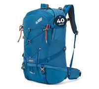 Terra Peak® Mochila de Senderismo 40L para hombre y mujer (FLEX 40 GRANDE) Azaul - Mochila de montaña, trekking y viaje para exteriores, ergonómica e impermeable con ventilación trasera (transpirable)