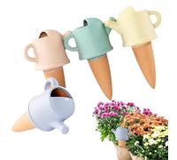 Terracotta Watering Spikes - Set Of 4 Drip Irrigation Devices, Automatic Stakes, Durable Clay Construction | Efficient Plant Hydration Solution For Indoor Outdoor Garden Potted Plants Flower Beds