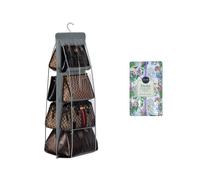 Terraextrem Organizador de bolsos para colgar en el armario. Bolsita de aroma. Ideal para regalar el día de la madre. 8 bolsillos transparentes. Organizador colgante para guardar bolsos de mujer
