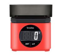 TERRAILLON BA22 MYTHIQUE - Báscula electrónica de cocina, diseño icónico y retro, cuenco integrado 0,7 L, pantalla LCD grande, pantalla XXL de dígitos, función Tare, rojo