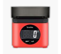 TERRAILLON BA22 MYTHIQUE - Báscula electrónica de cocina, diseño icónico y retro, cuenco integrado 0,7 L, pantalla LCD grande, pantalla XXL de dígitos, función Tare, rojo