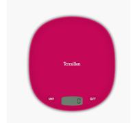 TERRAILLON - Balanza de cocina - Tara, Conversión de líquidos, Mango integrado - Capacidad 3 kg - Macaron One Cherry, Fuschia Pink