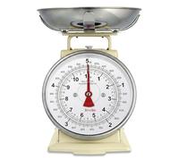 TERRAILLON - Balanza de Cocina Vintage - Tara Manual, Esfera Grande y Bol de 1L, Capacidad 5 kg - 'Tradition 500' Modelo Crema
