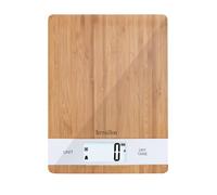 TERRAILLON BAMBOO USB C - Báscula de cocina electrónica de bambú natural, recargable por USB, pantalla LCD retroiluminada, capacidad 3 kg, graduación 1g, tara, conversión líquidos, bambú