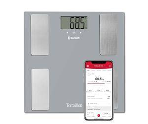 TERRAILLON Báscula conectada por Bluetooth - Análisis de peso y grasa corporal - Báscula medidora de impedancia - Hasta 8 usuarios - Modelo 'Smart Connect'