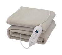 Terraillon - Cozy, Manta eléctrica, Apagado automático, 3 ajustes de Temperatura, Calor Durante 3 Horas, Lavable a máquina, Dim. 160x120 Cm, Tejido Coral Polar, Gris Claro
