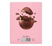 TERRAILLON - FIRST CHOCOLAT EGG - Báscula electrónica de cusine bandeja, bandeja de cristal, capacidad 3 kg, graduación 1 g, tara, conversión líquida, ultrafina y compacta - Pantalla LCD - Chocolate