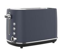 TERRAILLON - NEW MOON - Tostadora de pan 2 ranuras 13 cm, 6 niveles potencia (1050W) - Descongelación, calentamiento, apagado automático, cajón recoge migas, cuerpo de acero inoxidable pintado, azul