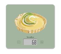 TERRAILLON T1040 - Báscula de cusine electrónica, bandeja de cristal, capacidad de 3 kg, graduación 1 g, tara, conversión líquida, ultrafina y compacta - Pantalla LCD - Tarte limón