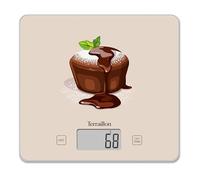 TERRAILLON - T1040 FONDANT CHOCOLAAT - Báscula de cusine electrónica, bandeja de cristal, capacidad 3 kg, graduación 1 g, tara, conversión líquida, ultrafina y compacta - Pantalla LCD - Fondant