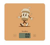 TERRAILLON - T1040 RETRO SMOOTHIE- Báscula de Cusine Electrónica, Bandeja de cristal, Capacidad 3 kg, Graduación 1 g, Tara, Conversiones líquidas, Ultrafina y compacta - Pantalla LCD - Retro Smoothie