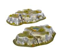 Terrain Crate Wargaming Hills | 2 colinas de campo de batalla de plástico | No requiere montaje | Compatible con Warhammer Age of Sigmar, 40K, Kings of War, Epic y más | Escala de 10-32 mm