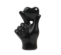 TerraKey Estatua de gesto de mano de resina negra, adorno minimalista moderno para decoración de oficina en casa, regalo del día de San Valentín, 7,5 x 4,2 x 11 cm