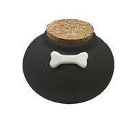 TerraKey Urna Negra para Perro y Gato - Urna Cerámica de Hueso Blanco, Recuerdo Muerto Sellado con Bolsa