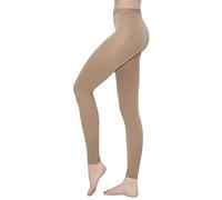 Terramed - Leggings avanzados de compresión graduada para Mujer, 20-30 mmHg, Mallas de Microfibra sin pies (Beige, L)