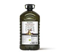 TERRAOLIVE - Aceite de Oliva Virgen Extra Orgánico, Aceite para Cocinar, Variedad de Aceitunas, Cuerpo Suave, Procedencia España, Montes de Toledo, Envase de PET Reciclado - 5L