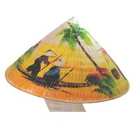Terrapin Trading Autntico Sombrero vietnamita no la cnico Pintado Vietnam Asia Viet Cong Granjero