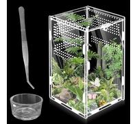 Terrario acrílico 360 ° Terrario de caracoles: WIYETY Mini Terrario acrílico transparente, caja de alimentación para reptiles, caja de alimentación para escorpión, escorpión, escarabajo, mantis