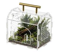 Terrario acrílico - 5,91 x 4,72 x 6,69 pulgadas, recinto transparente para reptiles, jaula portátil para guardar gecko | para araña Mantis tarántula escorpión casa sala de estar oficina viajes