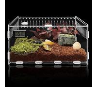 Terrario acrílico de caracol terrario, 30 x 20 x 15 cm, para reptiles, mini PC, terrario, transparente, para caracoles, insectos, tarántulas, araña, leopardo gecko, cangrejo ermitaño