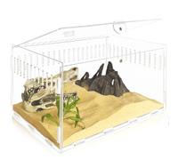 Terrario acrílico de terrario de caracol 30 x 20 x 15 cm, caja de alimentación acrílica para reptiles, terrario transparente para mascotas, terrario acrílico para ranas cornudas, lagartos, serpientes