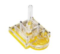 Terrario Castillo de Hormigas, Hormiguero acrílico con Tapa giratoria y Torre de Agua, Transparente, Amarillo, 10,5 x 8 x 9,5 cm