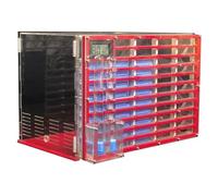 Terrario Castillo de Hormigas, Hormiguero acrílico de 30 cm, diseño Transparente, Multicolor, con 2 Torres de Agua y 2 Puertos de expansión.(Rosso)