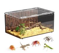 Terrario de arañas saltadoras - Terrario transparente de reptiles,Terrario de lagartos | Para Geckos, serpientes, ranas, camaleones, dragones barbudos, tortugas