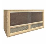 Terrario de madera 60 x 30 x 30 cm | Frontal de cristal auténtico, malla de acero, bordes seguros, para pequeños animales y reptiles