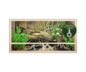 Terrario de tamaño grande de madera para reptiles, para interiores, parte con ventilación, para serpientes y lagartos, beige, 120x50x50cm - Side Vent