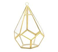Terrario geométrico de cristal para colgar en la pared, moderno, apertura interior, poliedro, forma de lágrima, contenedor