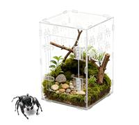 Terrario para arañas de Salto | Contenedor acrílico Transparente Habitat Cueva Zona - Accesorios para arañas de Saltar | para Serpiente y Tortuga y ermitaño Gecko Reptil