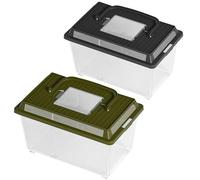 Terrario para reptiles - Contenedor para alimentos y tenedor de cría para reptiles | Hábitat portátil pēr gambas, tortugas es ranas | Con función de eclosión ê alimentación peř la casa o allá sc