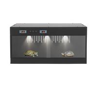 Terrario para Reptiles de PVC, Tanque de hábitat para Reptiles con Control de Temperatura Dual, recinto ventilado con Puerta corredera Transparente para Lagarto, Serpiente, Tortuga, araña, Erizo