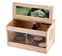 Terrario para Reptiles Jaula De Madera para Reptiles Caja De Hábitat Pequeña Caja De Cría De Reptiles Transparente para Tarántulas Lagartos Camaleones Cangrejos Ermitaños Serpientes Insectos Tortugas