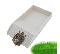 Terrario Tazón - Diseño de esquinas redondeadas Diseño de tortugas Alimentamiento de tortugas | Agua de tortuga anti-slip di-sh | Plato de alimentación de reptiles para reptiles, anfibios que juegan y