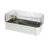 Terrario Tortugas de Tierra | Terrario Reptiles y Anfibios | Acuario Tortuga Set Completo con Filtro de Agua para Ducha | Tanque para Hibernación de Tortugas | Fácil de Cambiar y Limpiar(White Without