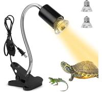 Terrario Tortugas Lámpara Calor UVA UVB E27 Clip 360° Regulable 25W+50W
