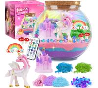 Terrario Unicornio con Luz, Niñas 4 5 6 7 8 9 10 11 12 Años | Juguetes de unicornio, kit de arte, manualidades y juego creativo; regalo de cumpleaños o Navidad para niñas