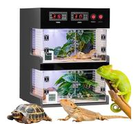 Terrarios para reptiles, caja de termostato para reptiles, tanque de reptiles con partición fría y caliente, control de temperatura dual, con hebilla de bloqueo, para lagartos, ranas con cuernos