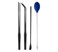 Terrarium Aquarium Tools, 4-Piece Tweezers Set with Rubber Tips, 10.63x0.39x0.39 pulgadas, Professional Reptil Feeding Tongs, Comfortable Terrarium Supplies for Gecko, Lizard